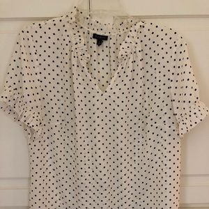 Talbots polka dot top- cream and black